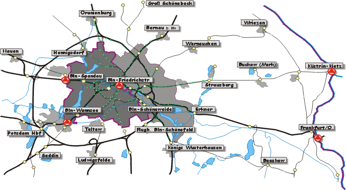 Strecken der Rbd Berlin bis 1998